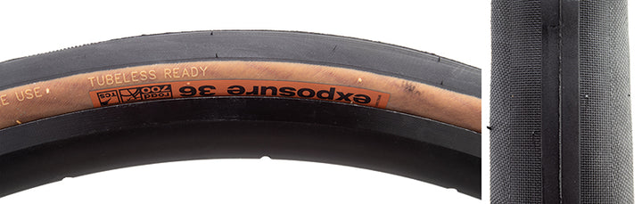 Neumático WTB Exposure - 700 x 36 TCS sin cámara plegable negro/bronceado
