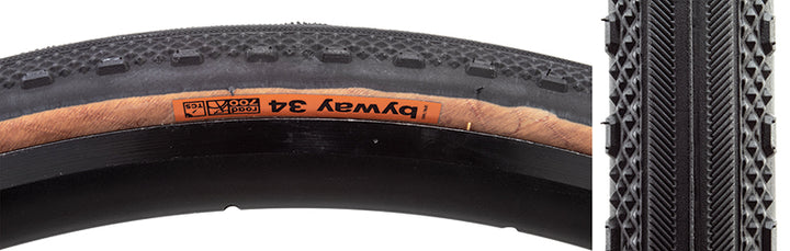 Neumático de carretera WTB Byway 700x34C plegable sin cámara, doble DNA Road TCS 60TPI, color Tanwall
