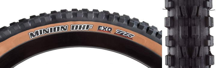 Neumático Maxxis Minion DHF - 27,5 x 2,5 sin cámara plegable BLK/Dark Tan DualEXO Wide Trail