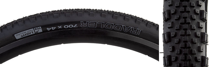 Neumático WTB Raddler 700x44C plegable con doble DNA TCS, rodadura ligera y rápida, 60TPI, color negro