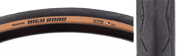 Neumático Maxxis High Road - 700 x 25 Clincher plegable negro/bronceado HYPR ZK