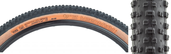 Neumático WTB Ranger - 29 x 2,4 TCS Tubeless plegable, negro/bronceado, ligero/de rodamiento rápido, doble DNA SG2