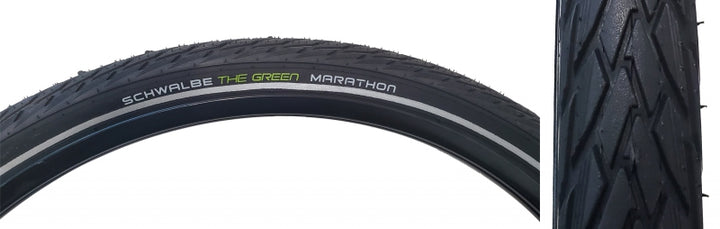 Neumático Schwalbe Green Marathon - 27,5 x 1,65 Clincher Wire BLK/Reflective Performance Line GreenGuard TwinSkin Addix