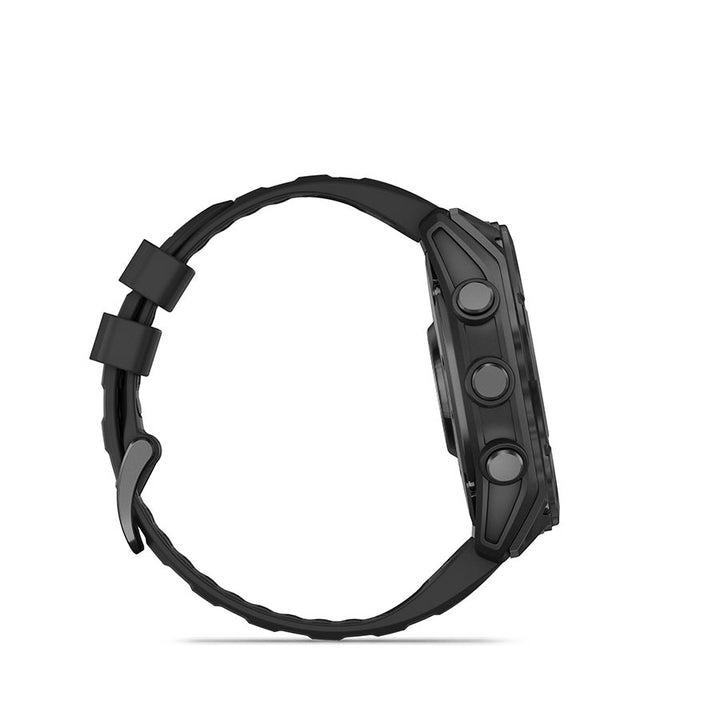 Reloj Garmin Fenix ​​8 AMOLED de 51 mm. Color del reloj: Gris pizarra. Correa: Negra - Silicona.