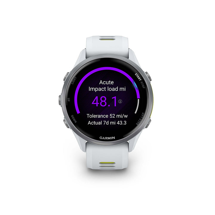 Reloj inteligente Garmin Forerunner 970 - Blanco/Amarillo Amplio