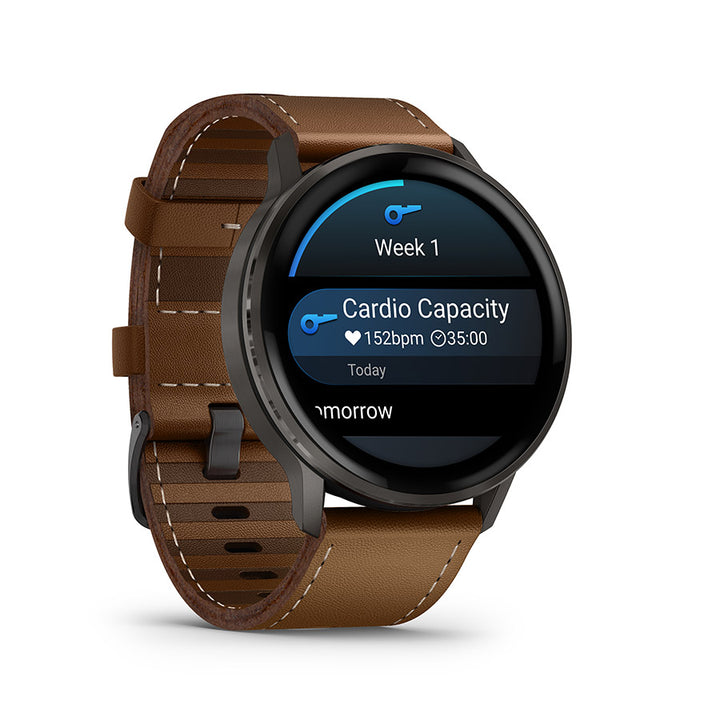 Garmin Venu 4 45mm - Slate/Brown Leather