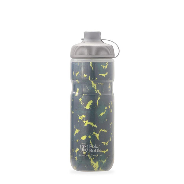 Botella de agua térmica Polar Bottle Breakaway Muck de 591 ml (20 oz), color bosque/rayo