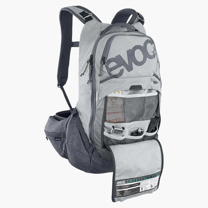 Mochila protectora EVOC Trail Pro 16 de 16 l, color gris piedra/carbono, talla LXL