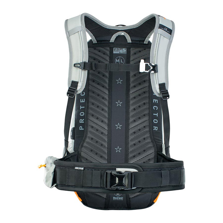 Mochila protectora EVOC FR Enduro E-Ride 16 de 16 l, color piedra/naranja brillante ML