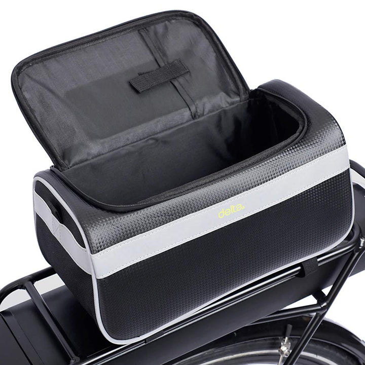 Bolsa de manillar Delta Hybrid Handlebar/Trunk Pack de 6,75 l, color negro y plateado