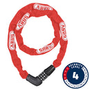 Abus Steel-O-Chain 5805C Chain with combination lock 5mm x 75cm (5mm x 2.5) Red