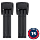 Candado plegable Abus Bordo Granit XPlus 6500 TwinSet con llave de 90 cm, 3,0 x 2,5 mm, color negro