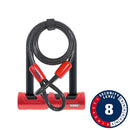 Abus Ultimate U-Lock - x 5.5" Keyed Black Includes Cobra Cable