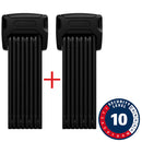 Candado plegable Abus Bordo XPlus 6000K Twinset con llave de 120 cm y 3,95 mm, color negro