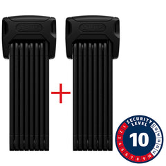 Abus Bordo XPlus 6000K Twinset Folding Lock Key 120cm 3.9 5mm Black