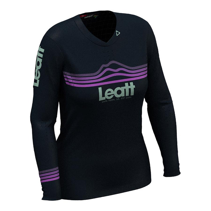 Maillot Leatt MTB Gravity 4.0 para mujer, color negro, talla M