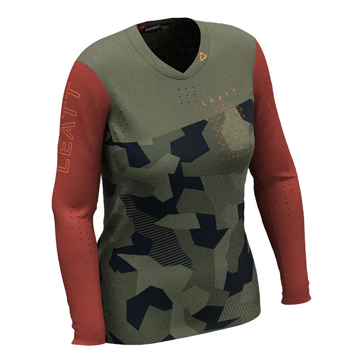 Maillot Leatt MTB Gravity 4.0 para mujer, camuflaje, talla L