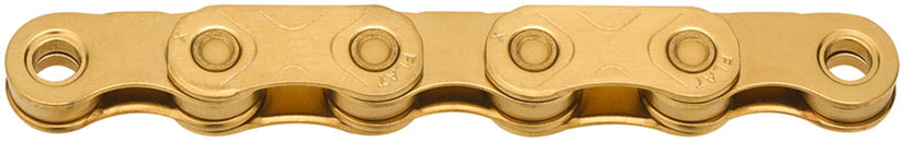 KMC X-Flat Waxed Chain - 12/13-Speed 126 Links Compatible SRAM T-Type AXS Systems Ti Gold