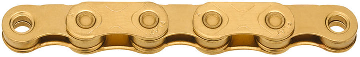 KMC X-Flat Waxed Chain - 12/13-Speed 126 Links Compatible SRAM T-Type AXS Systems Ti Gold