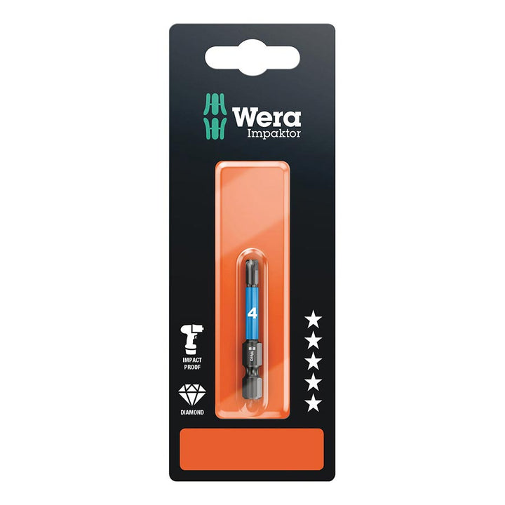 Puntas de impacto Wera 840/4 IMP DC SB Hex-Plus 4,0 x 50 mm