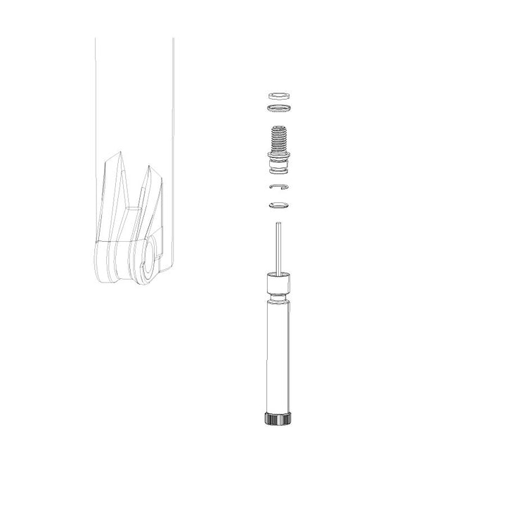 Kit de perilla/perno de ajuste de rebote RockShox 2008-2016 SID / 2012-2016 Reba