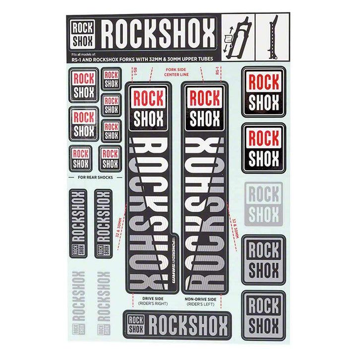 Kit de calcomanías para horquilla RockShox (35 mm, blanco)