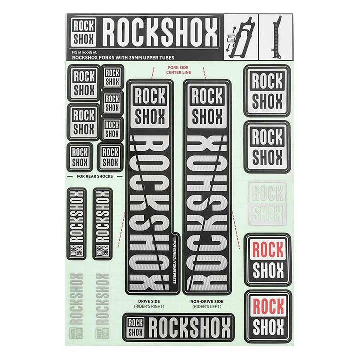 Kit de calcomanías para horquilla RockShox - Gris 35 mm