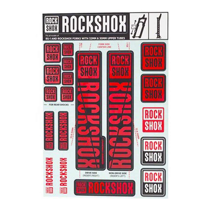 Kit de calcomanías para horquilla RockShox - 30/32 mm/RS1 rojo