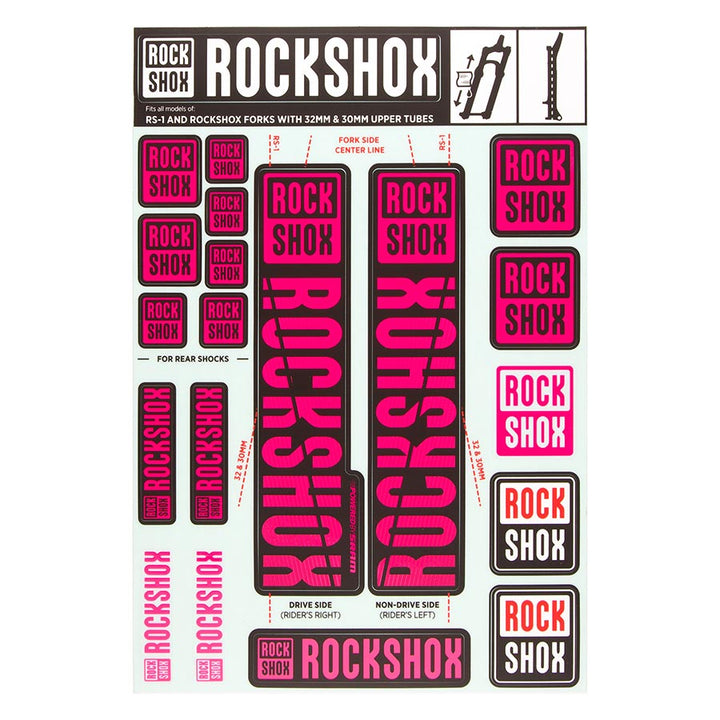 Kit de calcomanías para horquilla RockShox - 30/32 mm/RS1 Magenta