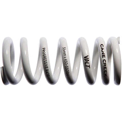 Resorte de amortiguador trasero ligero Cane Creek Progressive Rate VALT - 55 mm x 500-610 lb, color blanco