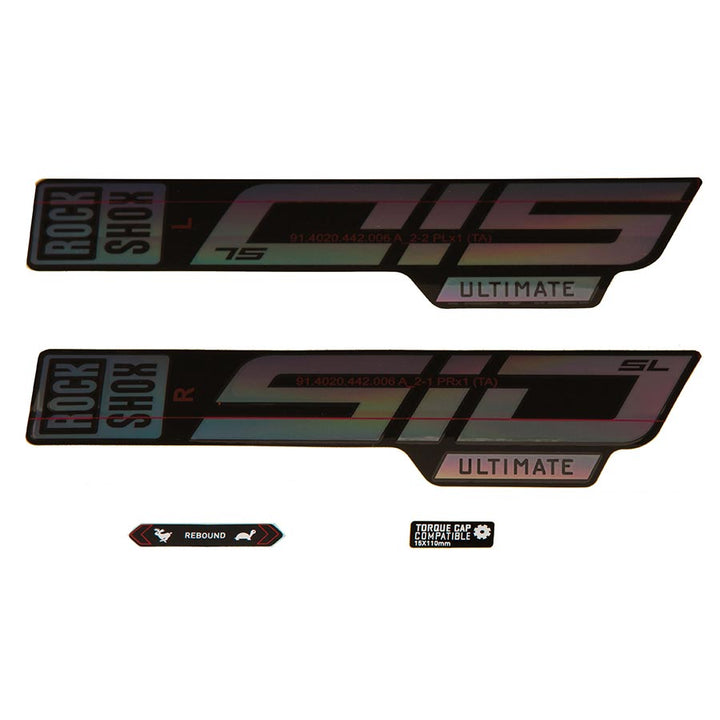 Kit de calcomanías para horquilla Rockshox - SID SL Ultimate 27.5"/29" Arcoíris brillante/Negro brillante
