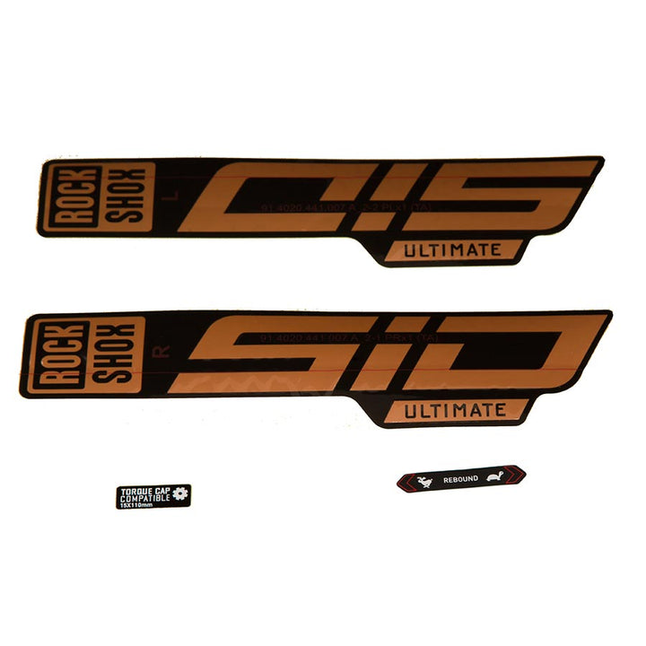 Kit de calcomanías para horquilla Rockshox - SID Ultimate 27,5"/29" (lámina de cobre mate/negro brillante)