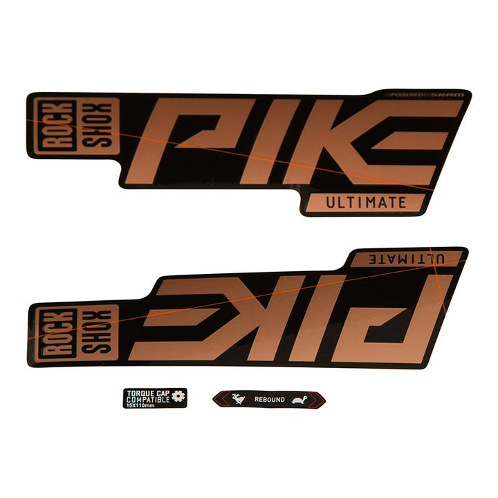 Kit de calcomanías para horquilla Rockshox - Pike Ultimate 27,5"/29" (lámina de cobre mate/negro brillante)