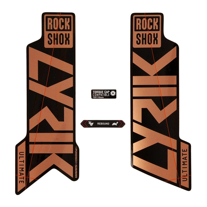 Kit de calcomanías para horquilla Rockshox - Lyrik Ultimate 27,5"/29" (lámina de cobre mate/negro brillante)