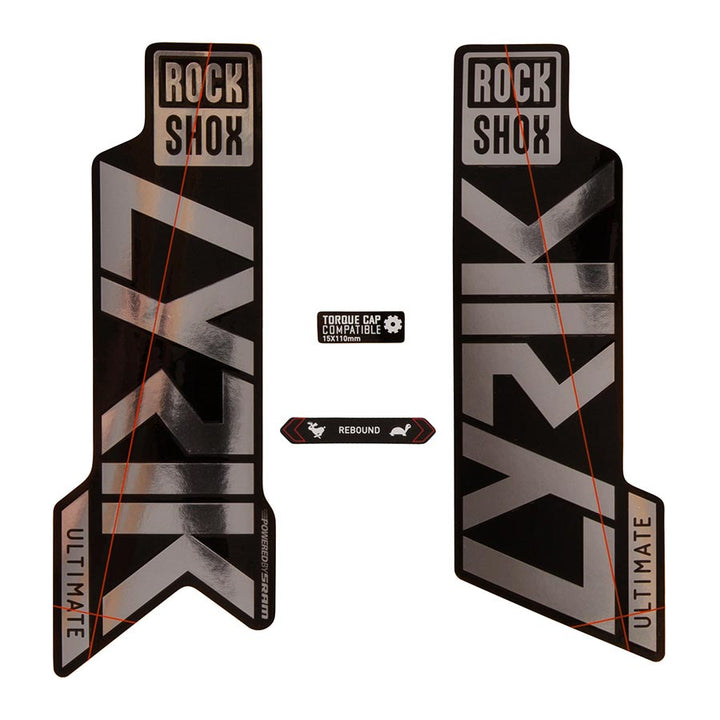 Kit de calcomanías para horquilla Rockshox - Lyrik Ultimate 27.5"/29" (lámina polar brillante/negro brillante)