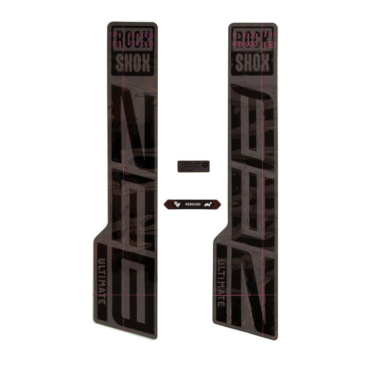 Kit de calcomanías para horquilla RockShox - ZEB Ultimate 27/29" Negro brillante/Gris mate