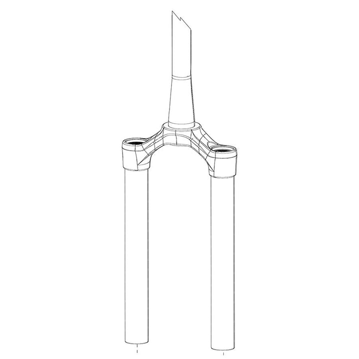 RockShox Crown/Steerer/Uppertube Assembly - Pike DJ Solo Air 26" 40mm Offset Aluminium Taper Steerer 0.5mm Thread Pitch B1 Bla ck