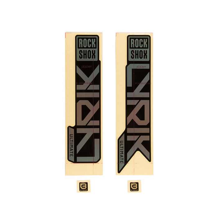 Kit de calcomanías para horquilla RockShox - Lyrik Ultimate 27.5"/29" con lámina arcoíris brillante para negro brillante (modelos 2023 y posteriores)