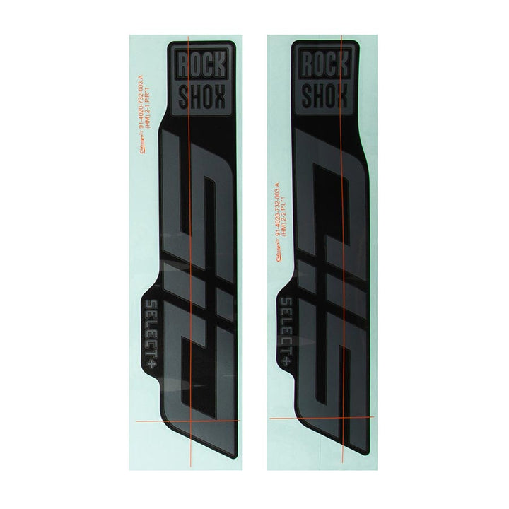 Kit de calcomanías RockShox para SID 35 D1 en gris brillante para kit Diffusion Black