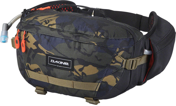 Riñonera de hidratación Dakine Hot Laps - 5 l, depósito de 2 l/70 oz, camuflaje cascada