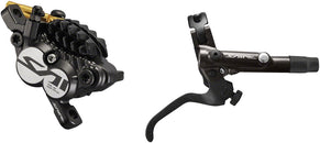 Maneta de freno de disco Shimano Saint BL-M820-B/BR-M820 - Trasera hidráulica, montaje en poste, pastillas metálicas con aletas, color negro