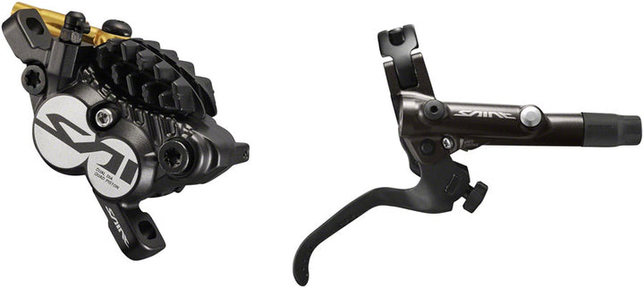 Maneta de freno de disco Shimano Saint BL-M820-B/BR-M820 - Trasera hidráulica, montaje en poste, pastillas metálicas con aletas, color negro