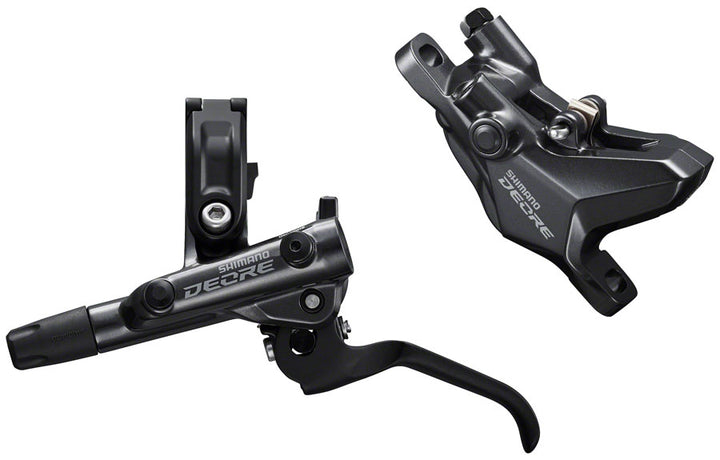 Maneta de freno de disco Shimano Deore BL-M6100/BR-M6100 - Delantera, pastillas de resina hidráulicas, color gris