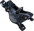 Pinza de freno de disco Shimano SLX BR-M7100 de 2 pistones con montaje posterior y pastillas de metal, aletas negras