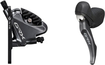 Maneta de freno de disco/maneta de tija de sillín Shimano GRX ST-RX810-LA/BR-RX810, control remoto (delantero, hidráulico, montaje plano, pastillas de resina, negro)