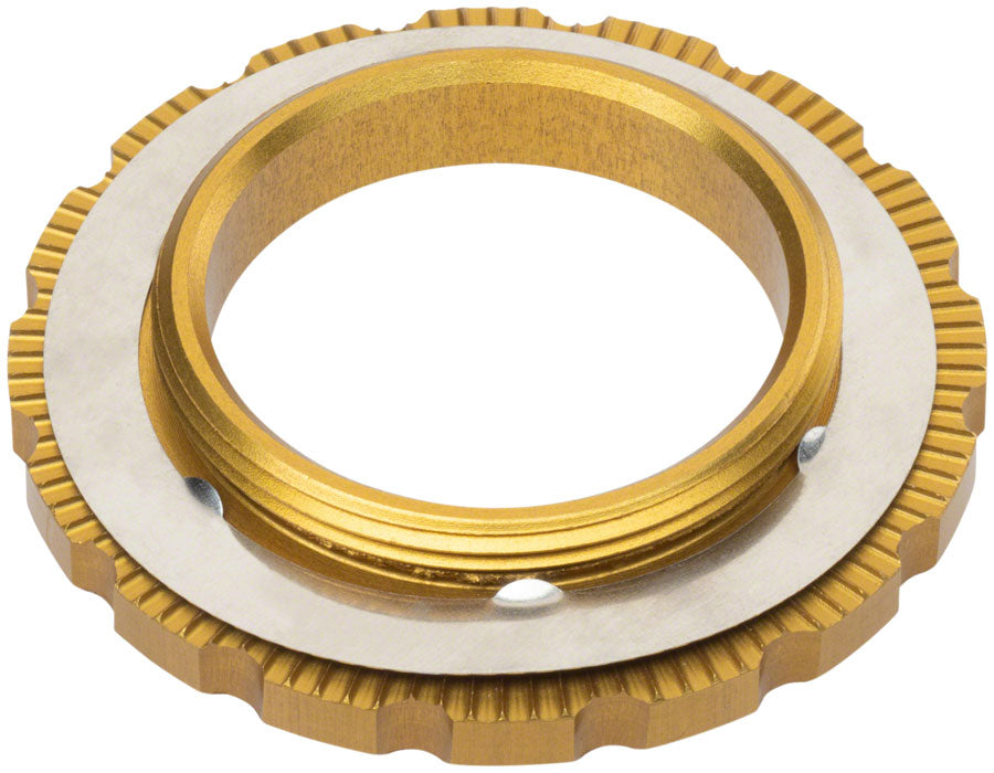 External Thread Lock Ring Wolf Tooth CenterLock Rotor Lockring - External Splined Gold