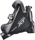 Pinza de freno de disco Shimano XT BR-M8110 (2 pistones, solo trasero), pastillas metálicas de montaje plano, aletas grises