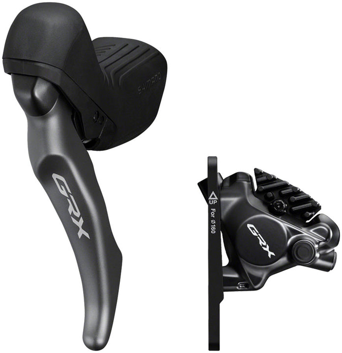 Maneta de freno/tija telescópica Shimano GRX ST-RX820-LA Pinza de freno de disco hidráulico BR-RX820 (izquierda/delantera) Pinza de montaje plano