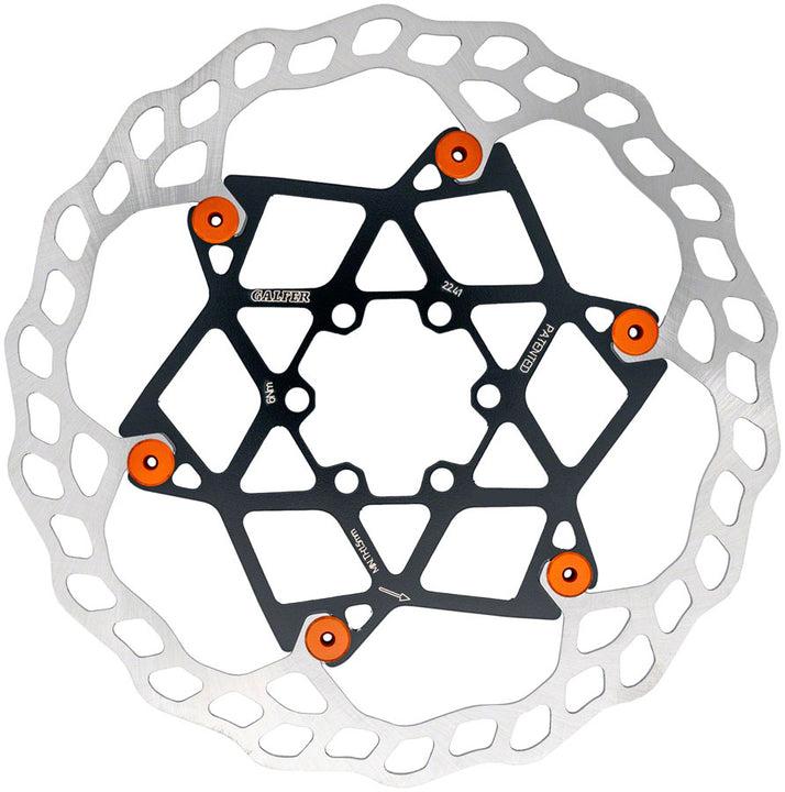 Rotor de freno de disco Galfer Floating Wave - 180 mm x 2,0 mm, 6 pernos, color naranja