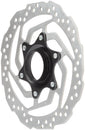 Rotor de freno de disco Shimano Altus SM-RT10-S - 160 mm, bloqueo central, solo para pastillas de resina, color plateado